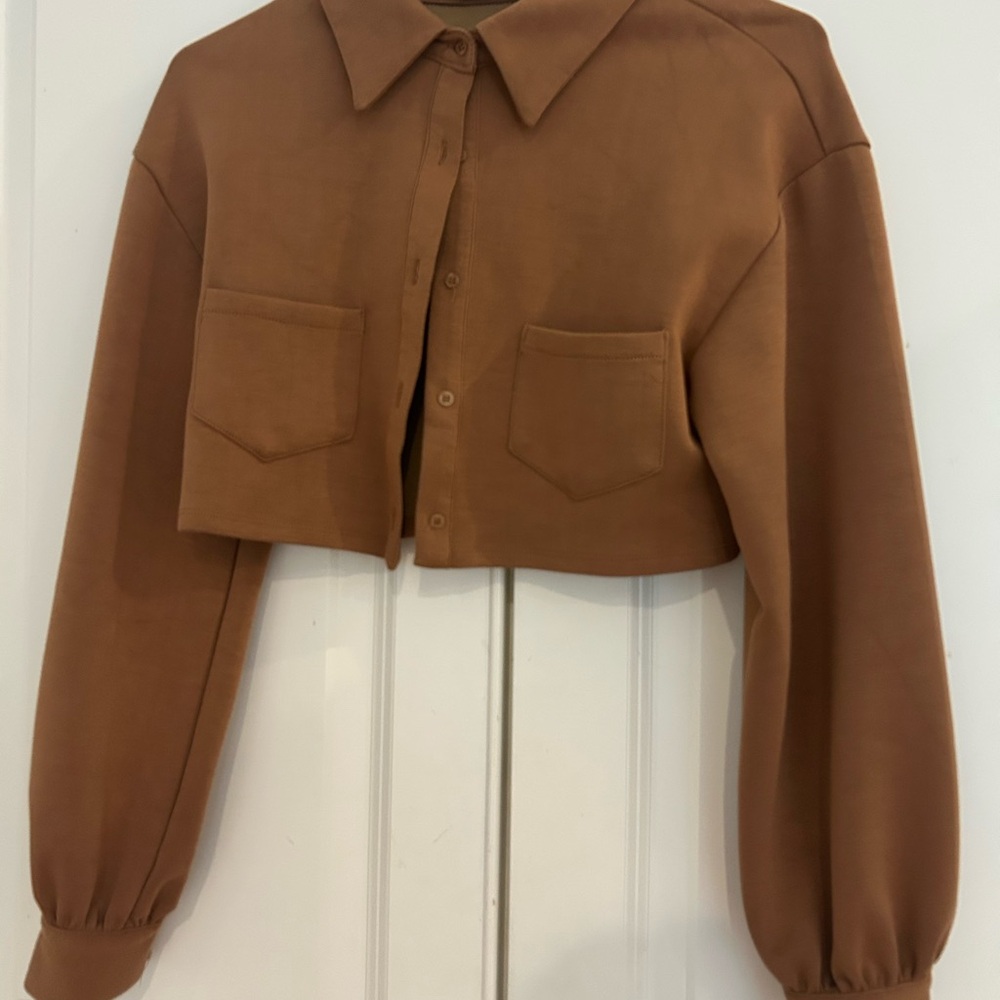 Brown Cropped Jacket